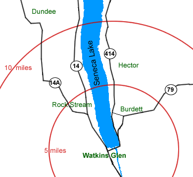 Watkins Glen Area Map