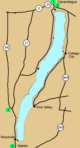 map of Cayuga Wine Trail