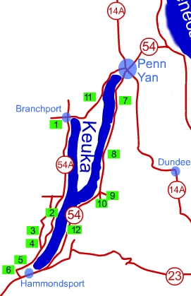 map for Keuka Wine Trail